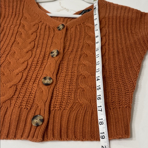 moon & madison Rust Cable Knit Cardigan | S - Picture 7 of 7